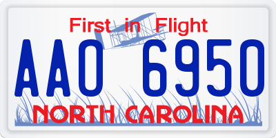 NC license plate AAO6950