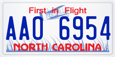 NC license plate AAO6954