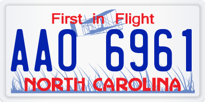 NC license plate AAO6961