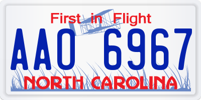 NC license plate AAO6967