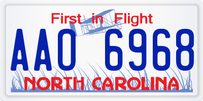 NC license plate AAO6968