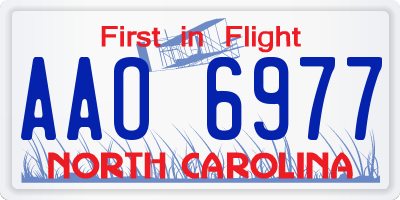 NC license plate AAO6977