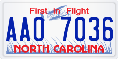NC license plate AAO7036