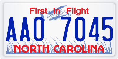 NC license plate AAO7045