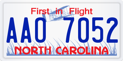 NC license plate AAO7052
