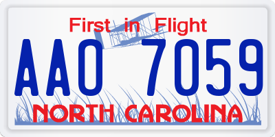 NC license plate AAO7059