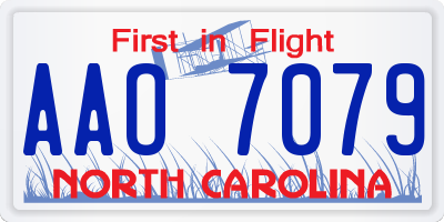 NC license plate AAO7079