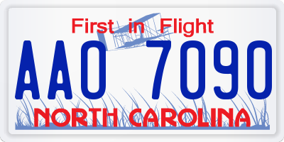 NC license plate AAO7090