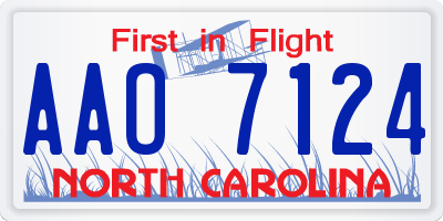 NC license plate AAO7124