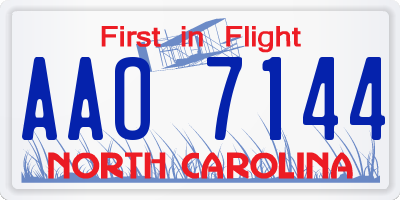 NC license plate AAO7144