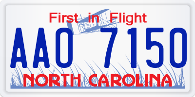 NC license plate AAO7150
