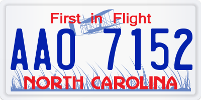 NC license plate AAO7152