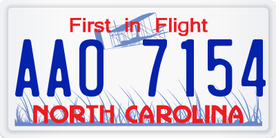 NC license plate AAO7154