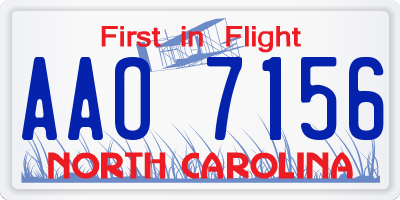 NC license plate AAO7156