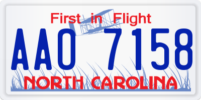 NC license plate AAO7158