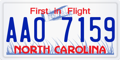 NC license plate AAO7159