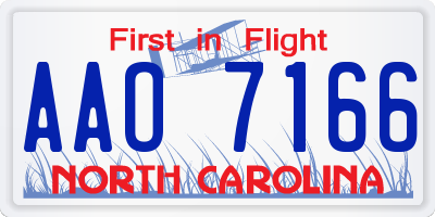 NC license plate AAO7166