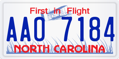 NC license plate AAO7184