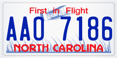 NC license plate AAO7186