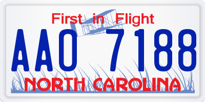 NC license plate AAO7188