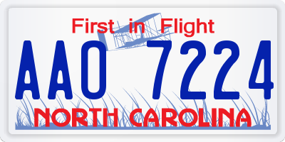 NC license plate AAO7224