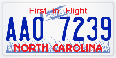 NC license plate AAO7239