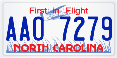 NC license plate AAO7279