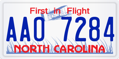 NC license plate AAO7284