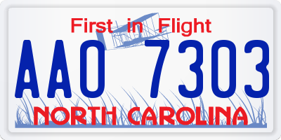 NC license plate AAO7303