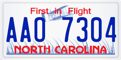 NC license plate AAO7304