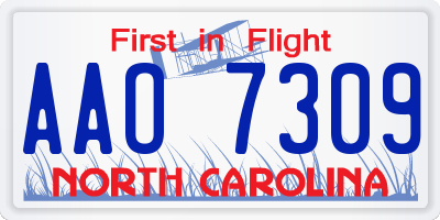NC license plate AAO7309