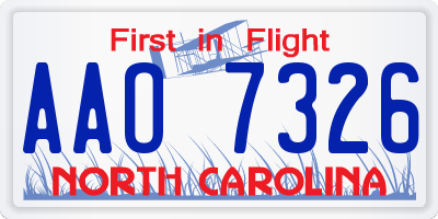 NC license plate AAO7326
