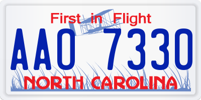 NC license plate AAO7330