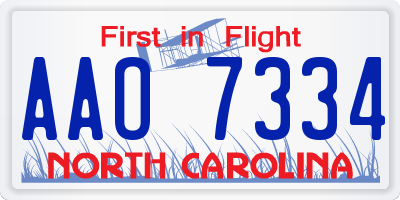 NC license plate AAO7334