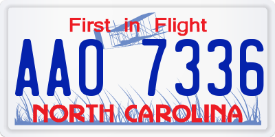 NC license plate AAO7336