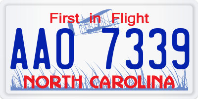 NC license plate AAO7339