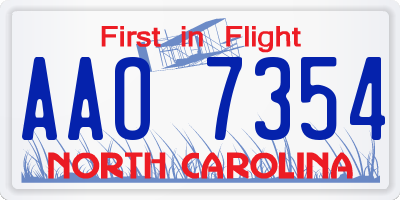 NC license plate AAO7354