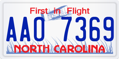 NC license plate AAO7369