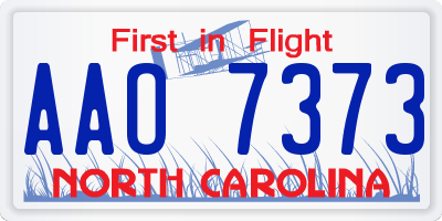 NC license plate AAO7373