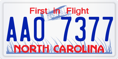 NC license plate AAO7377