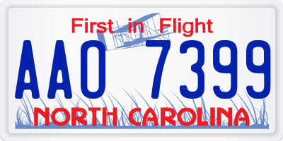 NC license plate AAO7399