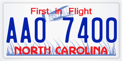 NC license plate AAO7400