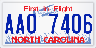 NC license plate AAO7406