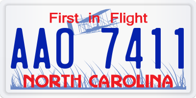 NC license plate AAO7411