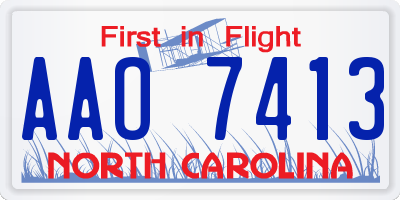 NC license plate AAO7413