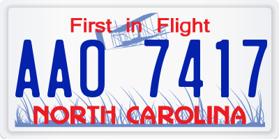 NC license plate AAO7417
