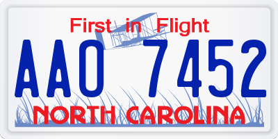 NC license plate AAO7452