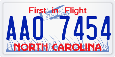 NC license plate AAO7454