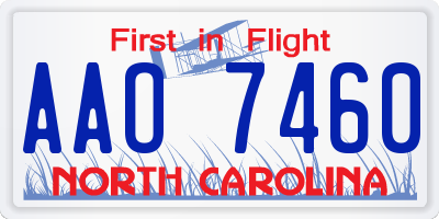 NC license plate AAO7460