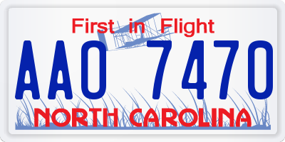 NC license plate AAO7470